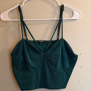 Wild Fable Dark Green Strappy Crop Top